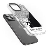 iPhone 16 Pro Max Map of Barcelona, Spain Black Impact Phone Case