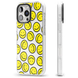 iPhone 16 Pro Max Happy Face Clear Pattern Black Impact Phone Case