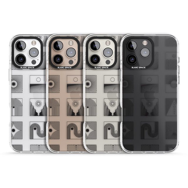 iPhone 16 Pro Max Abstract Lines: Mixed Pattern #2 Black Impact Phone Case