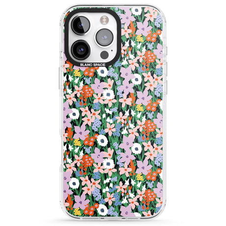 iPhone 16 Pro Max Jazzy Floral Mix: Solid Black Impact Phone Case