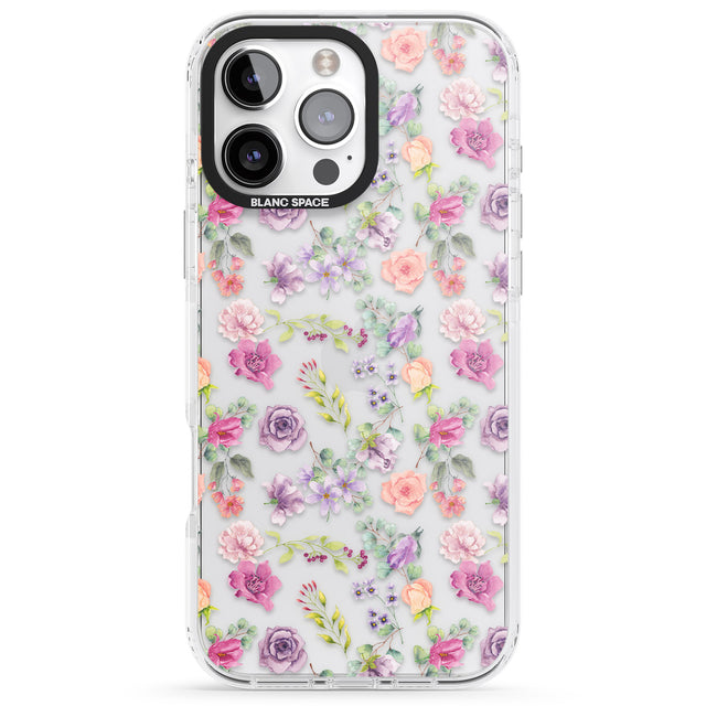 iPhone 16 Pro Max Sunday Flowers Black Impact Phone Case