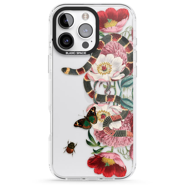 iPhone 16 Pro Max Floral Snake Black Impact Phone Case