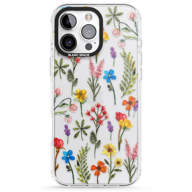 iPhone 16 Pro Max Spring Botanicals Black Impact Phone Case