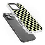 iPhone 16 Pro Max Black & Lime Check Black Impact Phone Case