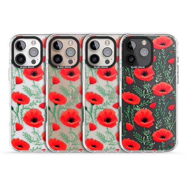 iPhone 16 Pro Max Poppy Garden Black Impact Phone Case