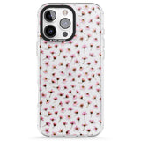 iPhone 16 Pro Max Small Pink Blossoms Transparent Design Black Impact Phone Case