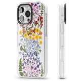 iPhone 16 Pro Max Wild Flower Stripe Design Black Impact Phone Case