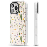 iPhone 16 Pro Max Wildflower Chain Design - Cream Black Impact Phone Case