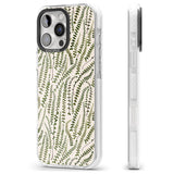 iPhone 16 Pro Max Fern Leaf Pattern Design - Cream Black Impact Phone Case