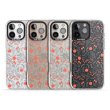 iPhone 16 Pro Max Red Fruits Transparent Floral Black Impact Phone Case