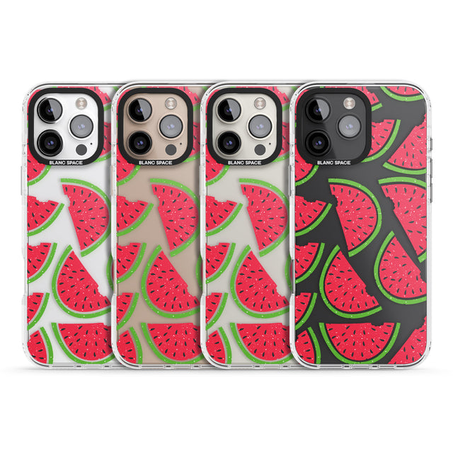 iPhone 16 Pro Max Watermelon Pattern Black Impact Phone Case