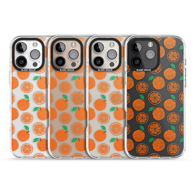 iPhone 16 Pro Max Orange Pattern Black Impact Phone Case