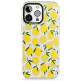 iPhone 16 Pro Max Bright Lemon Fruity Pattern Black Impact Phone Case