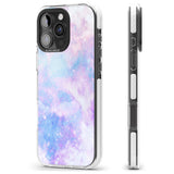 iPhone 16 Pro Max Light Blue Galaxy Pattern Design Black Impact Phone Case