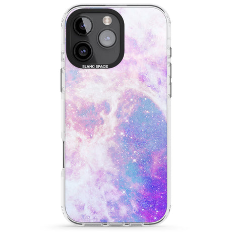 iPhone 16 Pro Max Purple & Blue Galaxy Pattern Design Black Impact Phone Case