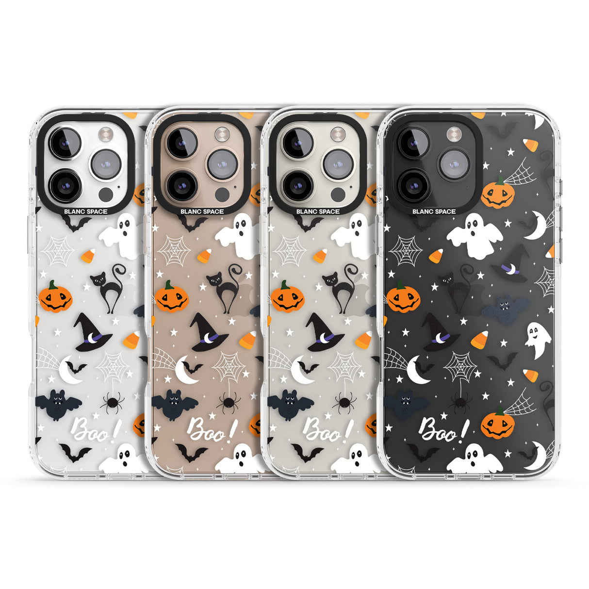 iPhone 16 Pro Max Halloween Mix Pattern Black Impact Phone Case