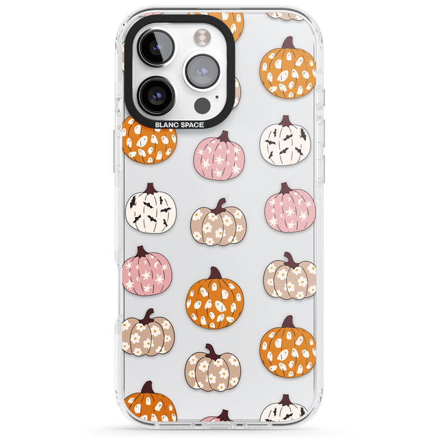 Floral Pumpkins Impact Phone Case for iPhone 16 Pro, iPhone 16 Pro Max