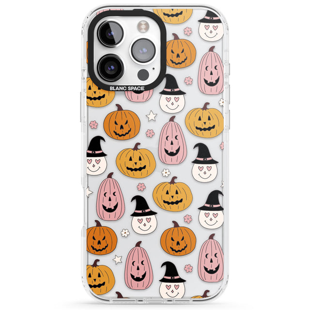 Witches and Pumpkins Pattern Impact Phone Case for iPhone 16 Pro, iPhone 16 Pro Max