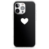 iPhone 16 Pro Max Single Heart Design: White & Black Impact Phone Case