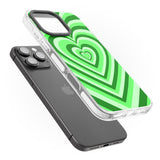 iPhone 16 Pro Max Green Heart Illusion Black Impact Phone Case