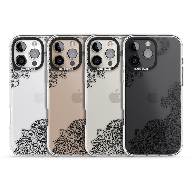 iPhone 16 Pro Max Black Henna Botanicals Black Impact Phone Case