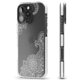 iPhone 16 Pro Max White Henna Botanicals Black Impact Phone Case