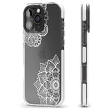 iPhone 16 Pro Max White Henna Florals Black Impact Phone Case