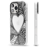 iPhone 16 Pro Max Black Henna Heart Black Impact Phone Case