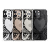 iPhone 16 Pro Max Black Henna Heart Black Impact Phone Case