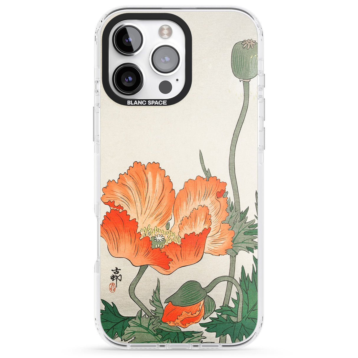 iPhone 16 Pro Max Birds and Plants by Ohara Koson Black Impact Phone Case + Magsafe