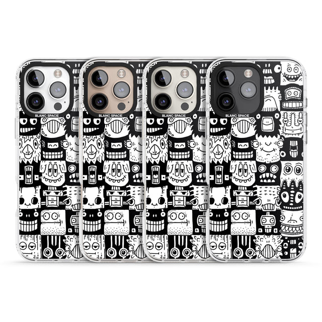 iPhone 16 Pro Max Checkerboard Heads Black Impact Phone Case