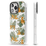 iPhone 16 Pro Max ClearTiger & Fern Jungle Cat Pattern Black Impact Phone Case