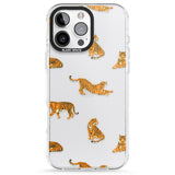 iPhone 16 Pro Max Clear Tiger Jungle Cat Pattern Black Impact Phone Case