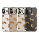 iPhone 16 Pro Max Clear Tiger Jungle Cat Pattern Black Impact Phone Case