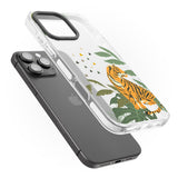 iPhone 16 Pro Max Large Tiger Clear Jungle Cat Pattern Black Impact Phone Case