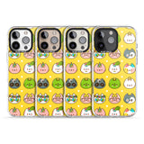 iPhone 16 Pro Max Mythical Cats Kawaii Pattern Black Impact Phone Case