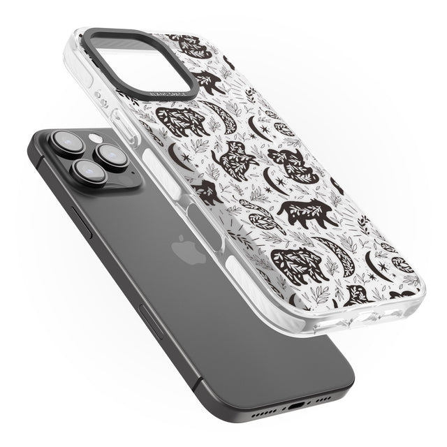 iPhone 16 Pro Max Leafy Bears Black Impact Phone Case