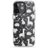 iPhone 16 Pro Max Adorable Mixed Animals Pattern (Clear) Black Impact Phone Case