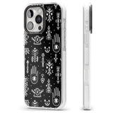 iPhone 16 Pro Max Tribal Palms - White on Black Black Impact Phone Case