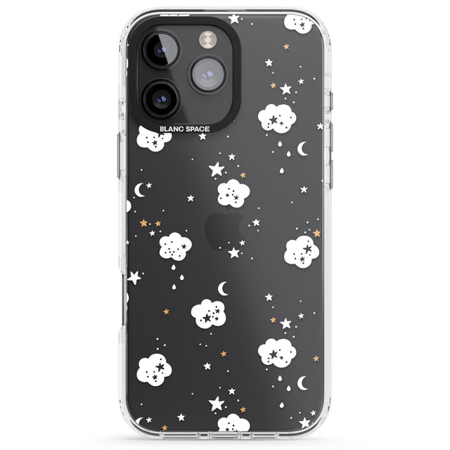 iPhone 16 Pro Max Stars & Clouds Black Impact Phone Case