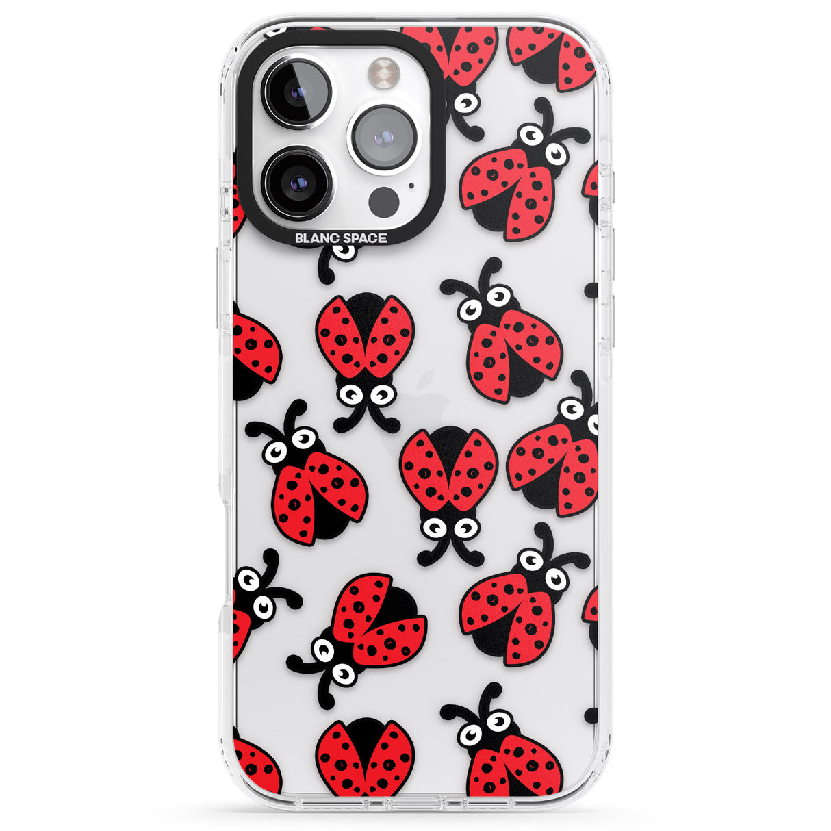 iPhone 16 Pro Max Ladybug Pattern Black Impact Phone Case