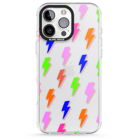 iPhone 16 Pro Max Rainbow Pop Lightning Black Impact Phone Case