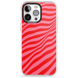 iPhone 16 Pro Max Pink & Red Distorted Line Black Impact Phone Case