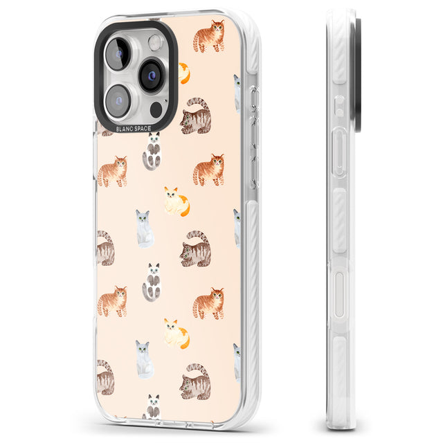 iPhone 16 Pro Max Cute Cat Pattern Black Impact Phone Case