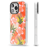 iPhone 16 Pro Max Hawaiian Flowers Abstract Pattern Black Impact Phone Case