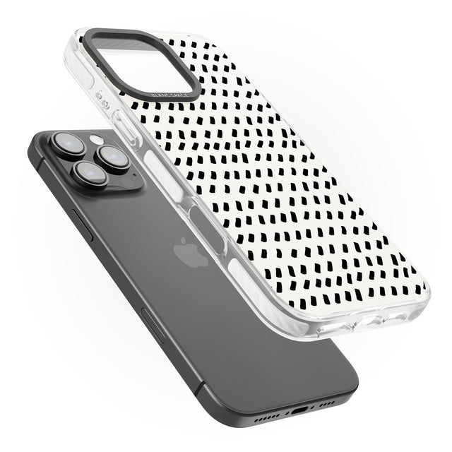 iPhone 16 Pro Max Hand Drawn Lines Pattern Black Impact Phone Case