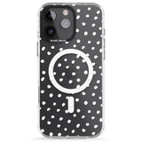 iPhone 16 Pro Max Messy White Dot Pattern Black Impact Phone Case