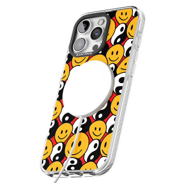 iPhone 16 Pro Max Yin Yang & Faces Black Impact Phone Case