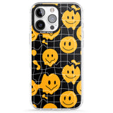 iPhone 16 Pro Max Acid Face Grid Pattern Black Impact Phone Case