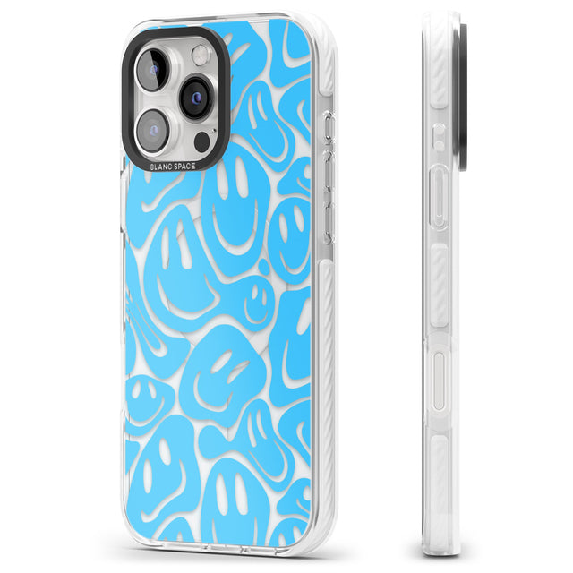 iPhone 16 Pro Max Blue Acid Faces Black Impact Phone Case